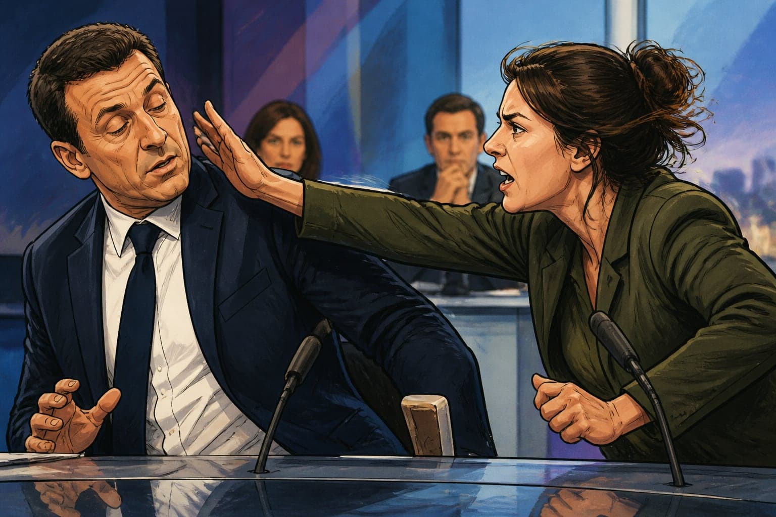 David Lisnard bousculé sur LCI par une militante LFI
