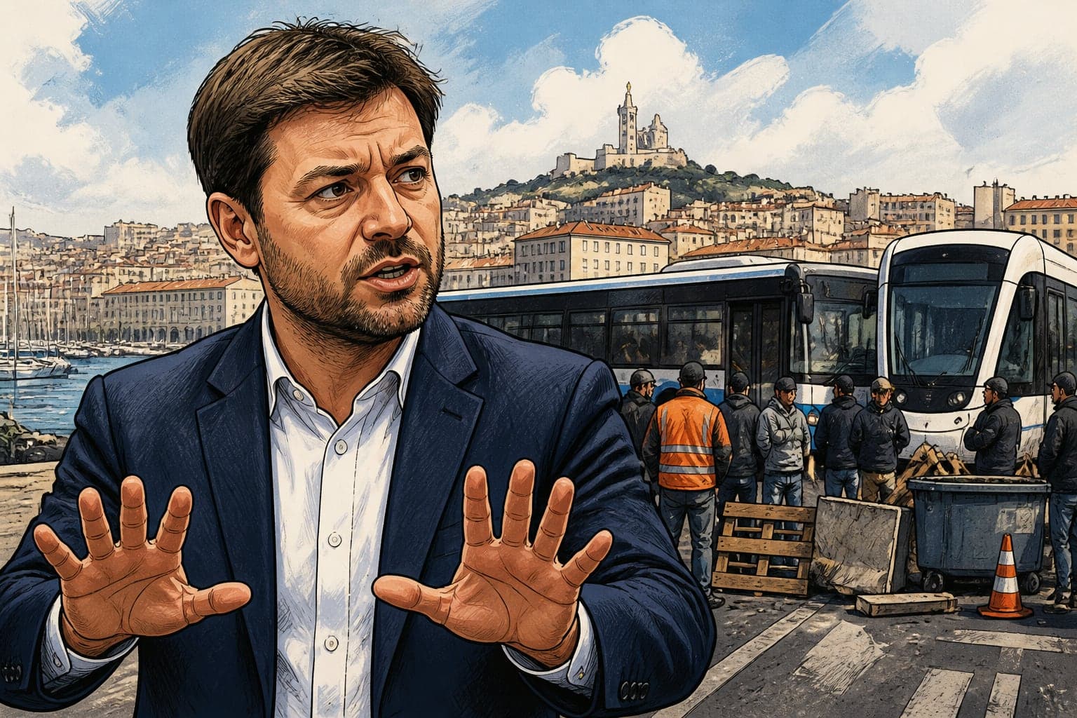 Benoît Payan conteste le blocage des transports à Marseille