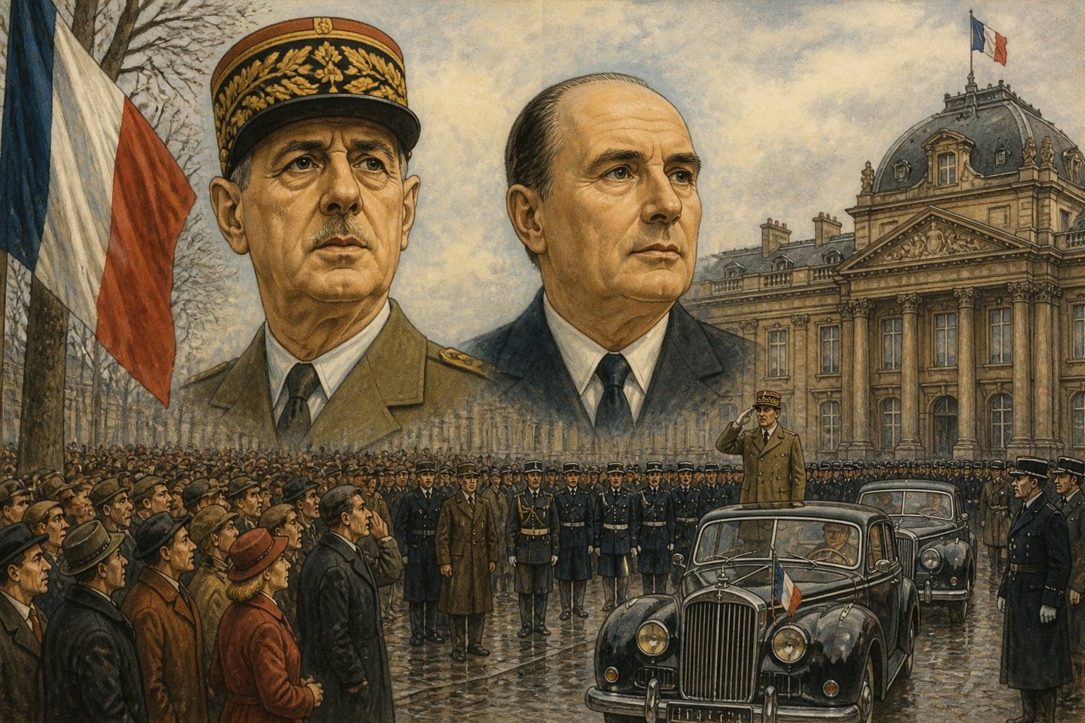 J-177 · De Gaulle réélu face à Mitterrand