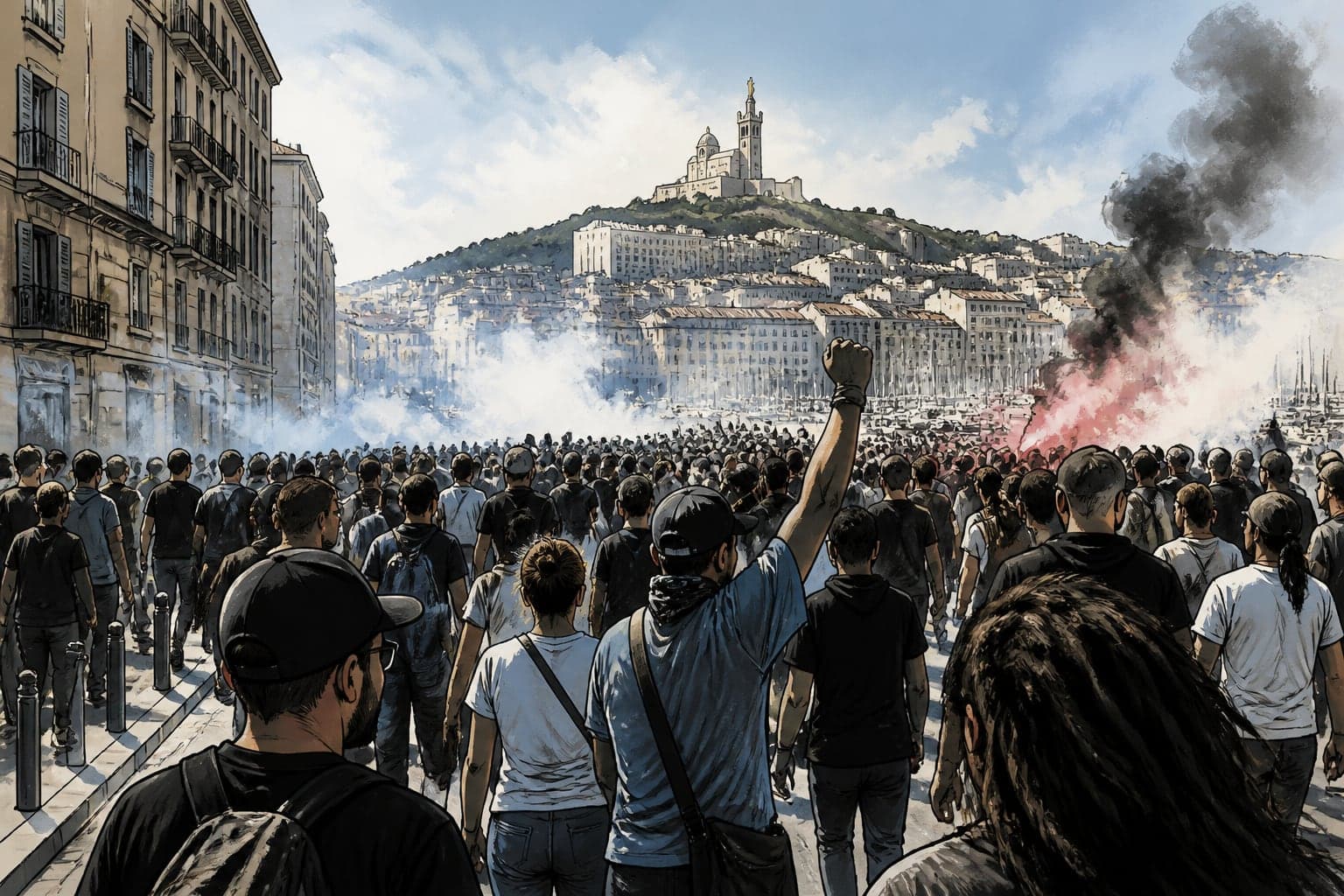 Marseille : environ 10 000 personnes dans un cortège non déclaré